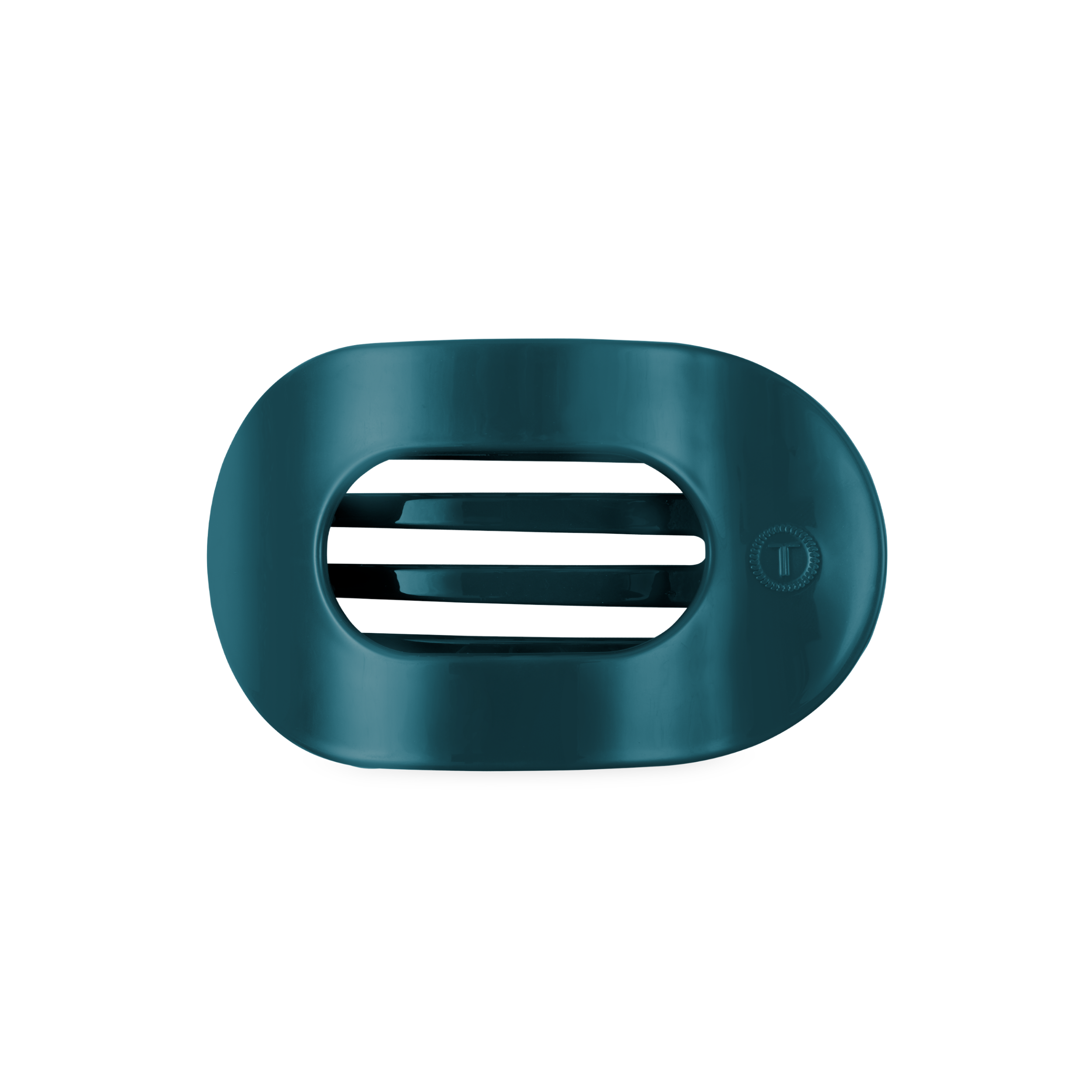 Teal With It Medium Flat Round Hair Clip