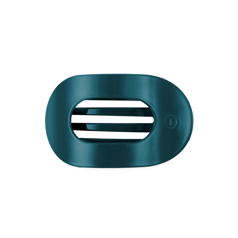Teal With It Medium Flat Round Hair Clip