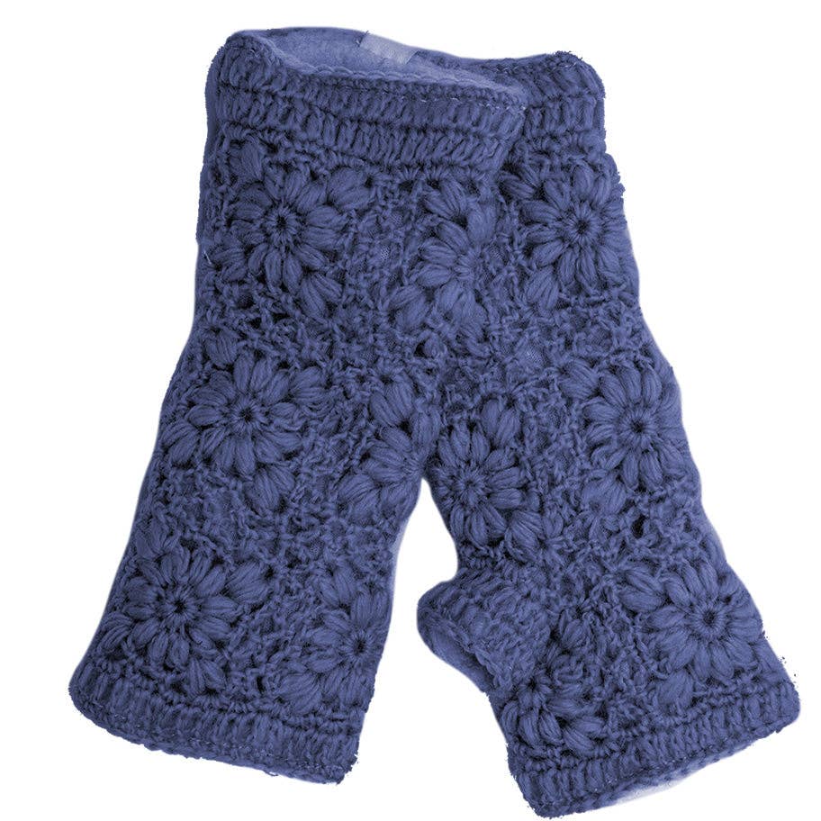 Flower Crochet Fingerless Gloves by Nirvanna Designs