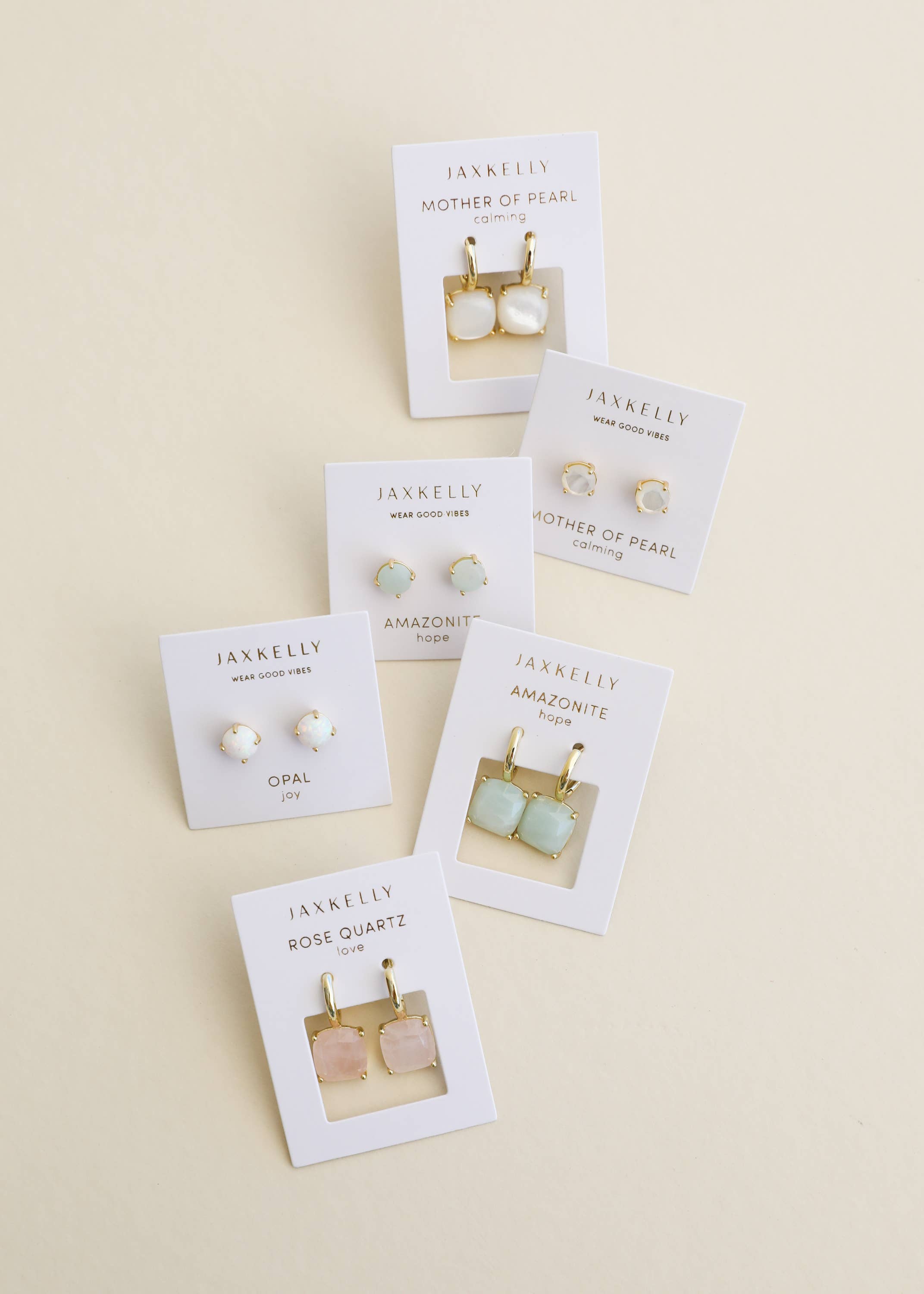 Round Gemstone Earrings by JaxKelly | Amazonite - Zen&Zip