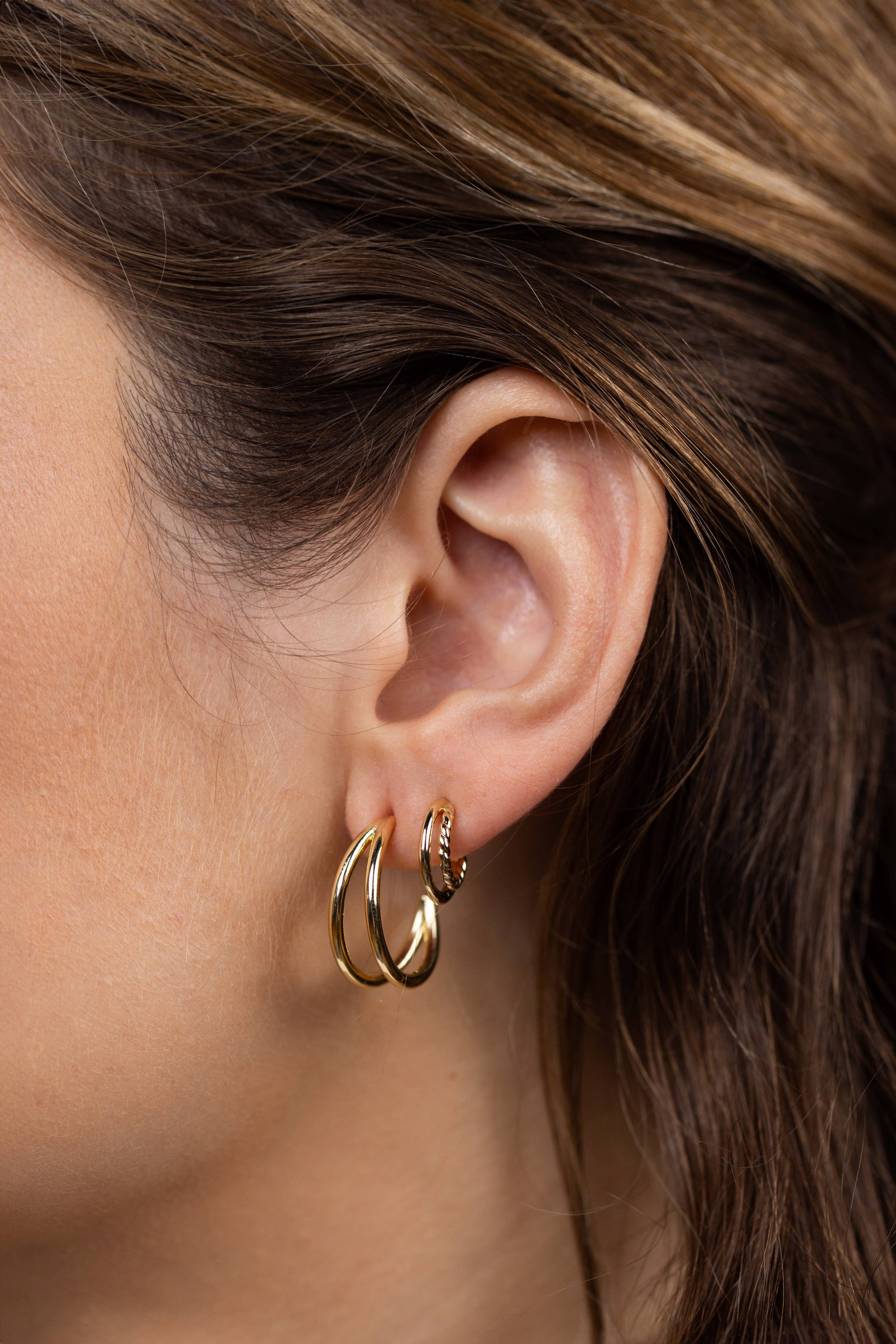 Illusion Double Hoop Earrings by JaxKelly | Gold - Zen&Zip