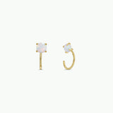 Huggies Earrings by JaxKelly | White Opal - Zen&Zip