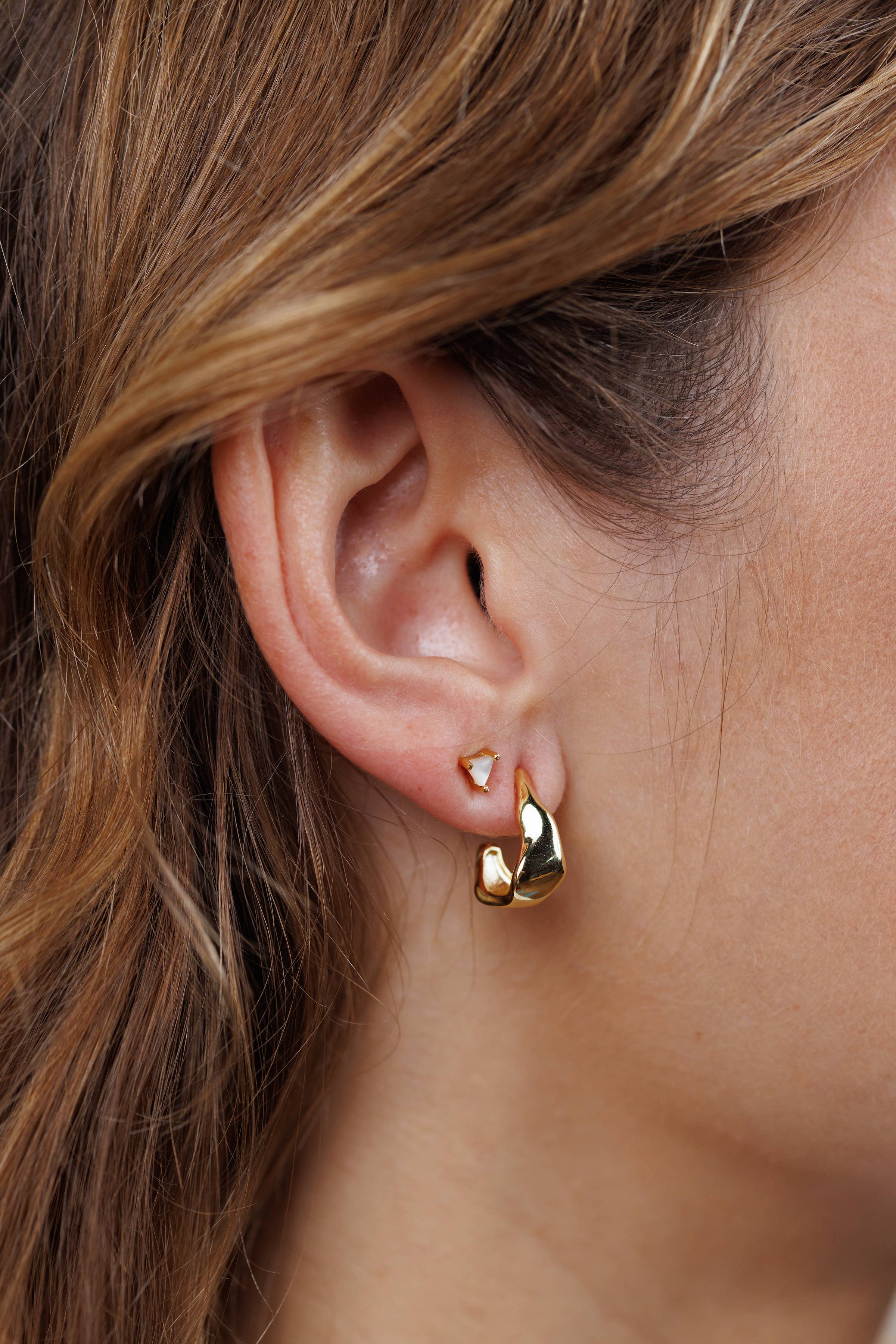 Small Ripple Gold Hoop by JaxKelly