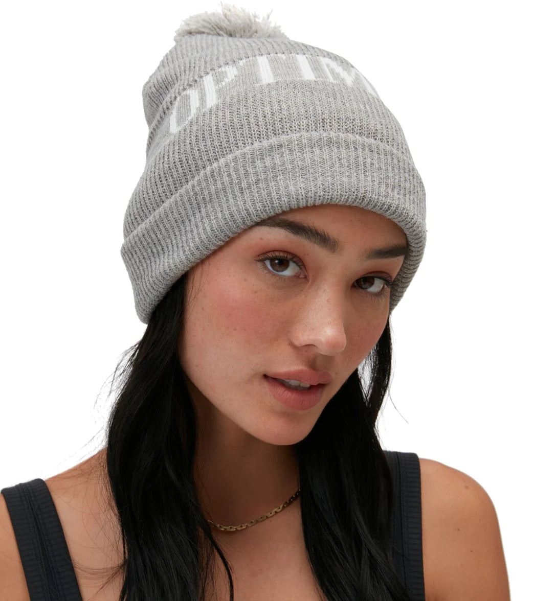 Eternal Optimist Pom Pom Beanie Heather Grey