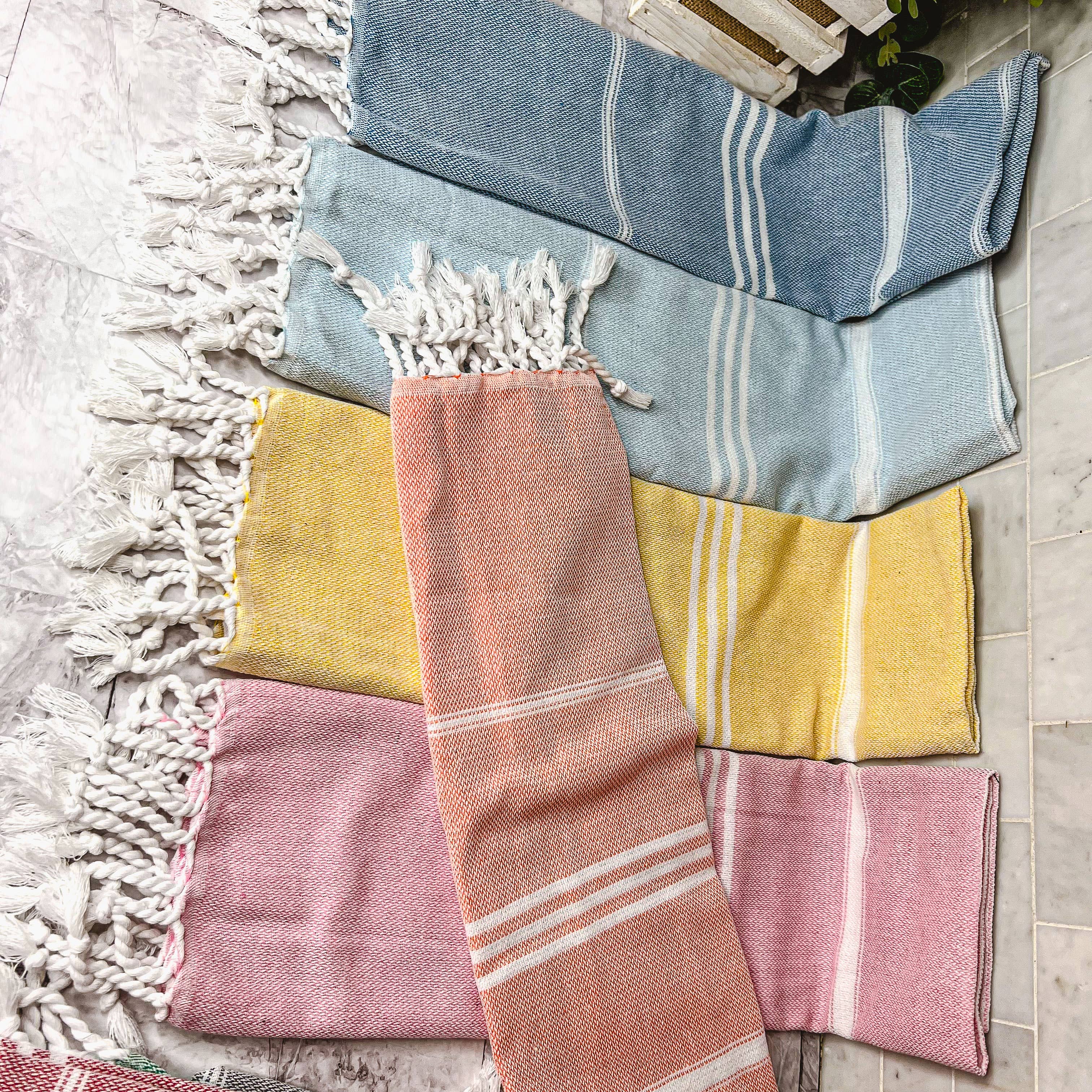 Fall Kitchen Hand Towels, Orange Cotton Dish Towels Tassels - Zen&Zip