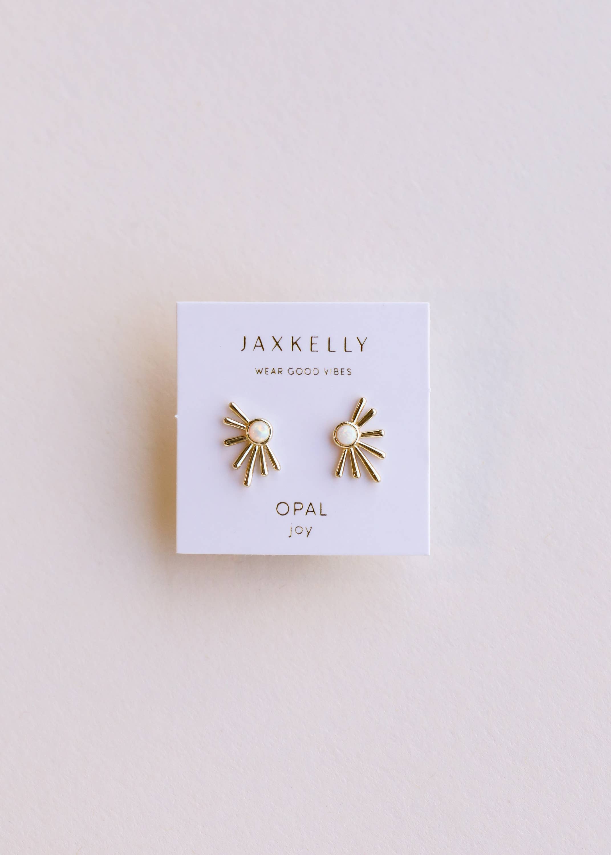 Sun Ray Earring by JaxKelly | White Opal