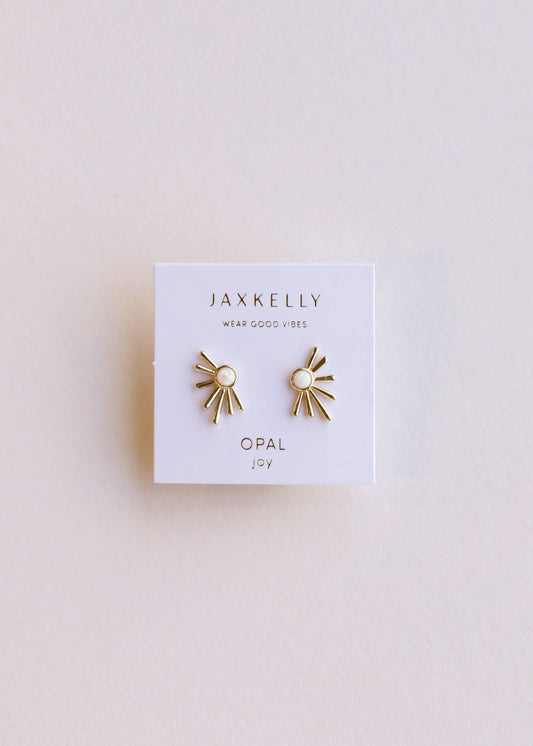Sun Ray Earring by JaxKelly | White Opal - Zen&Zip