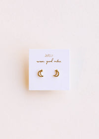 Minimalist Moon Earrings by JaxKelly | Gold