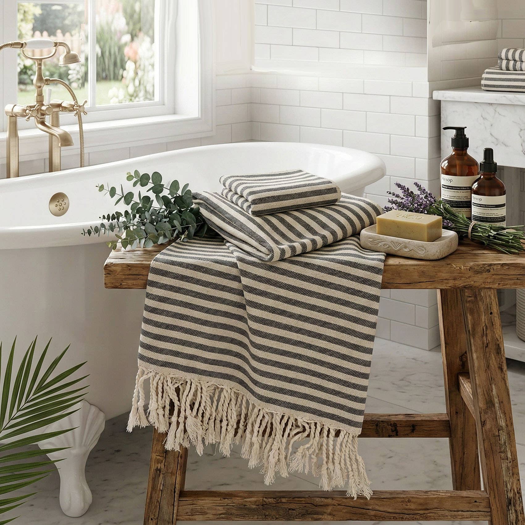Turkish Towels Large, 100% Cotton Towels | 40x70" | 200 GSM - Zen&Zip