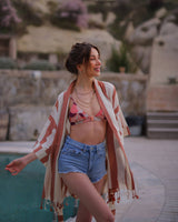 Striped Beach Cover Up by Moa | Pink - Zen&Zip