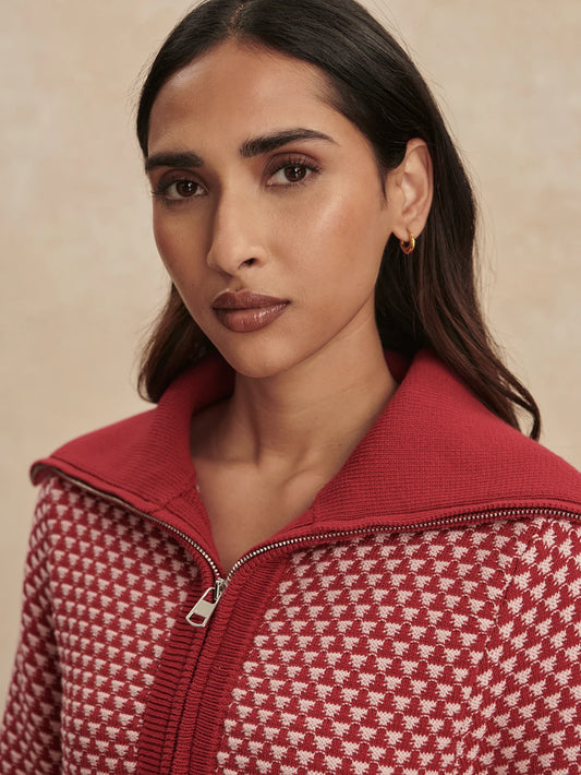 Lloyd Stitch Knit Sweater by Varley | Rich Raspberry