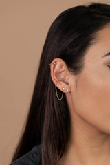 Chain Huggie - Stud - Gold Earrings - Zen&Zip