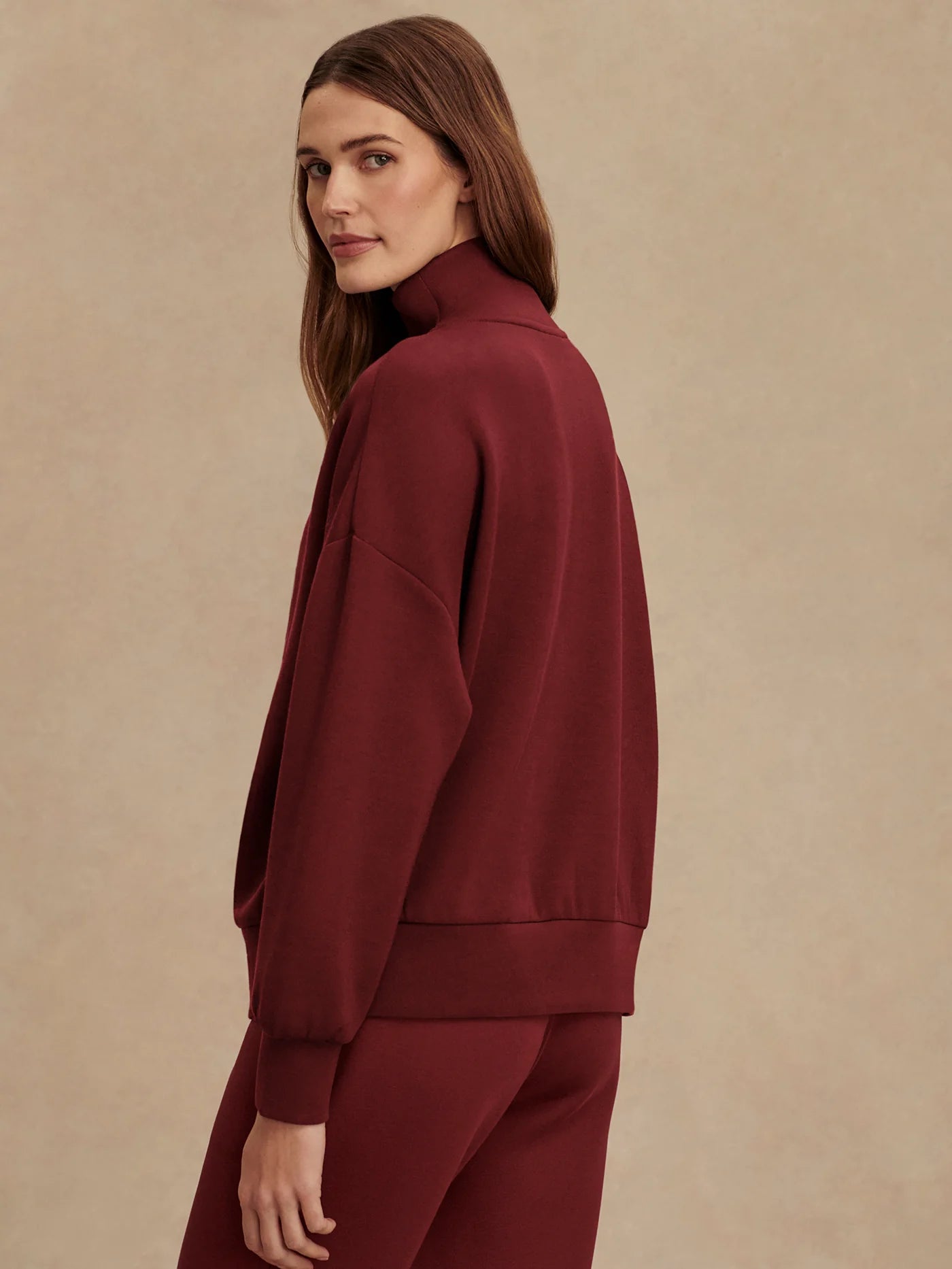 Hawley Half Zip Sweat by Varley | New Maroon