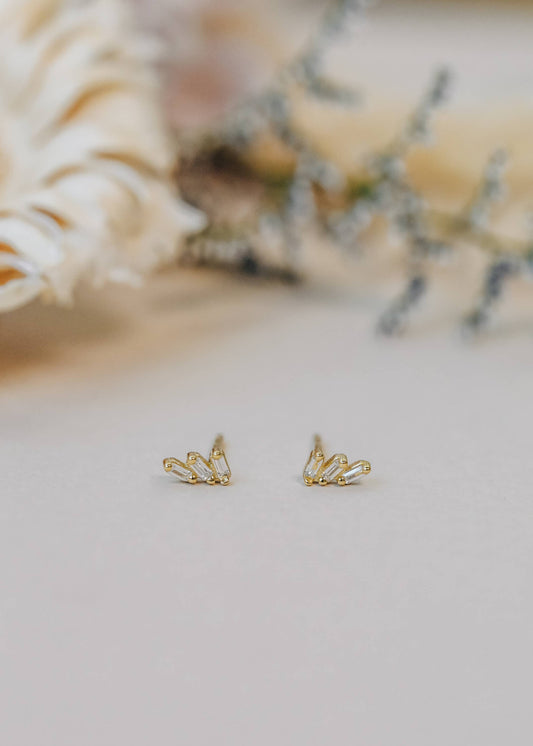 Offset Trio - White CZ - Earring - Zen&Zip