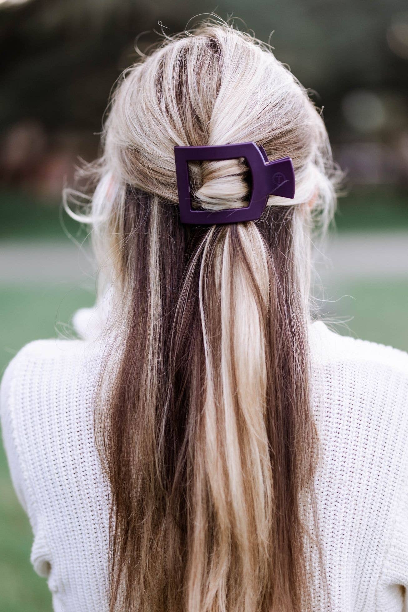 Square Flat Hair Clip | Med. | Burgundy Bliss - Zen&Zip