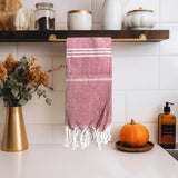 Kitchen or Bathroom Hand Towels with Tassels, Turkish Cotton - Zen&Zip