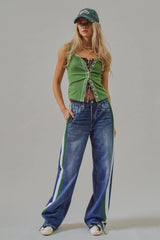 Faux Denim Side Stripe Track Pant by Fashion Week | Denim