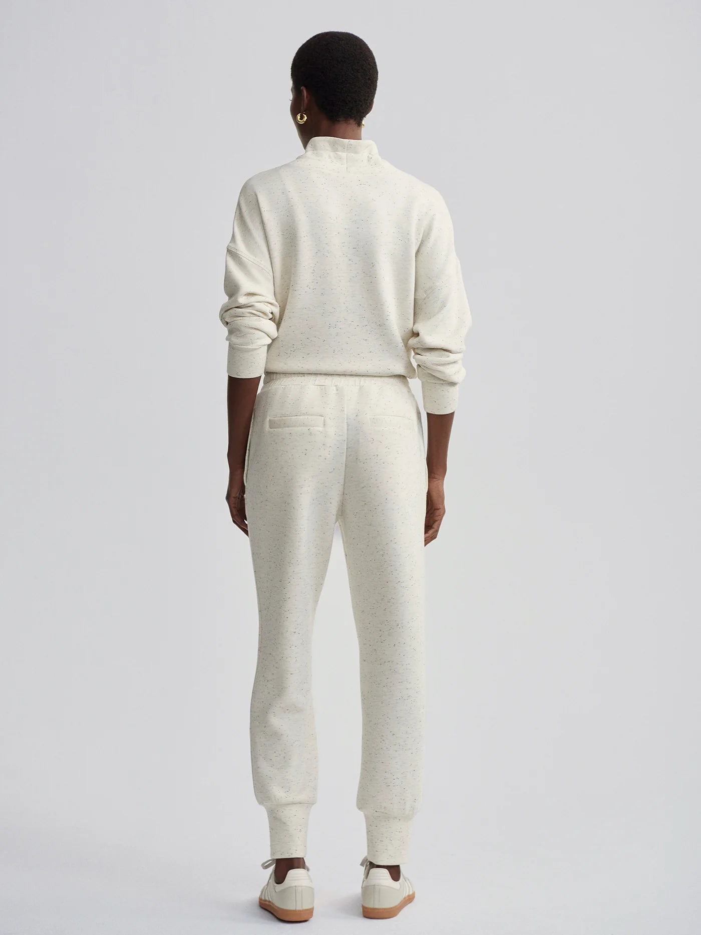 The Slim Cuff Pant 27.5 by Varley | Ivory Marl Fleck