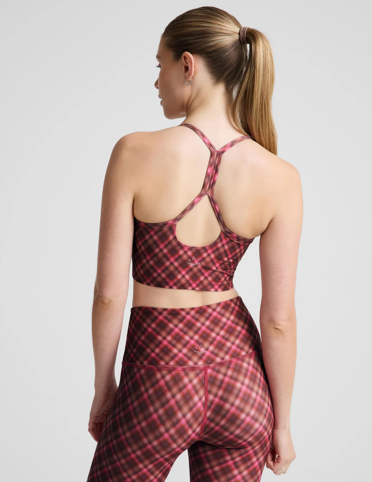Softmark Slim Racerback High Crop Tank by Beyond Yoga | Autumn Argyle Multi