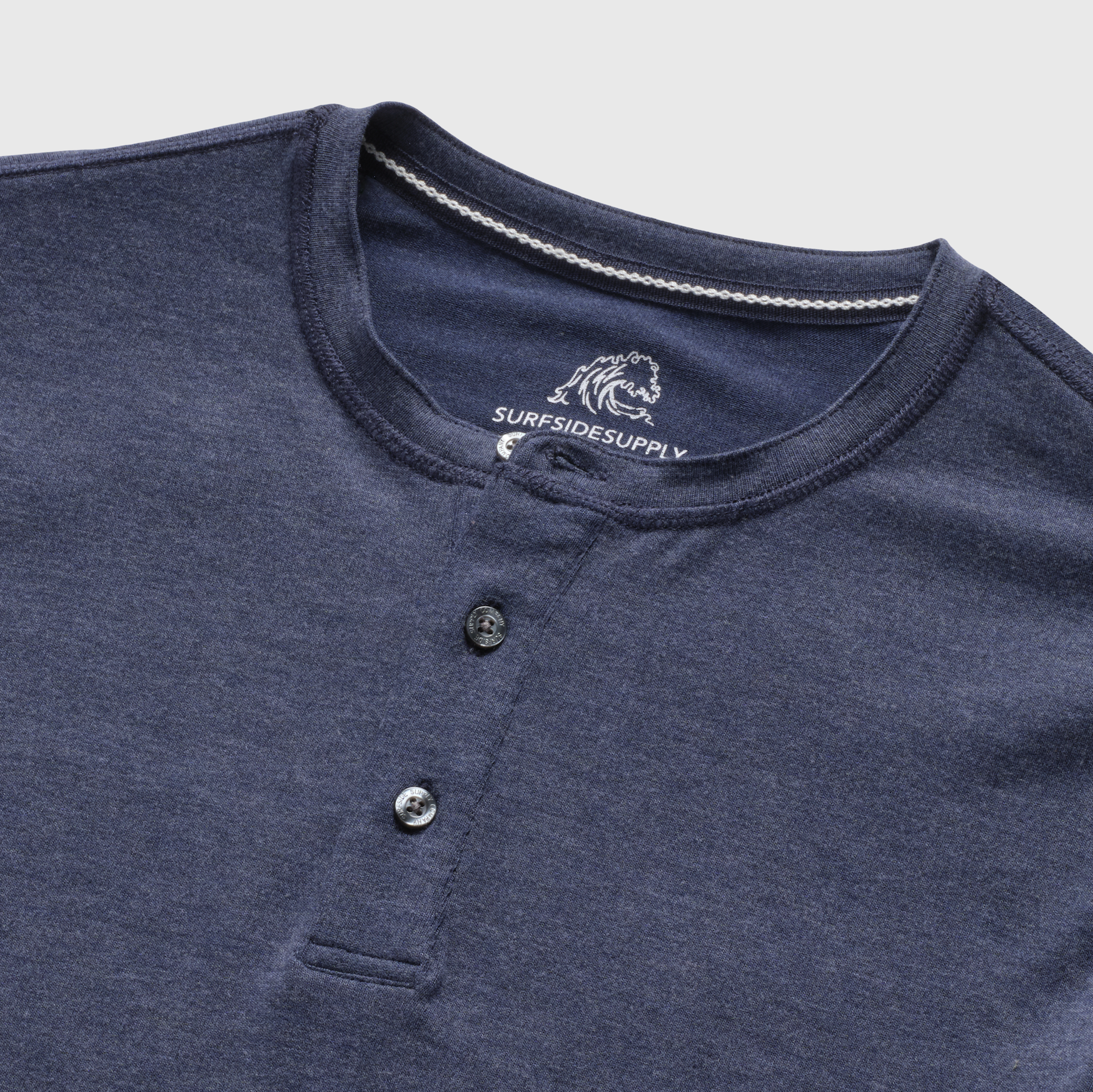 Sean Super Soft Classic Henley by SurfSideSupply | Navy Heather