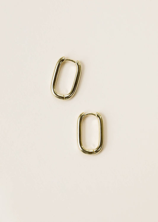Gold Hoop - Large Rectangle - Earrings - Zen&Zip