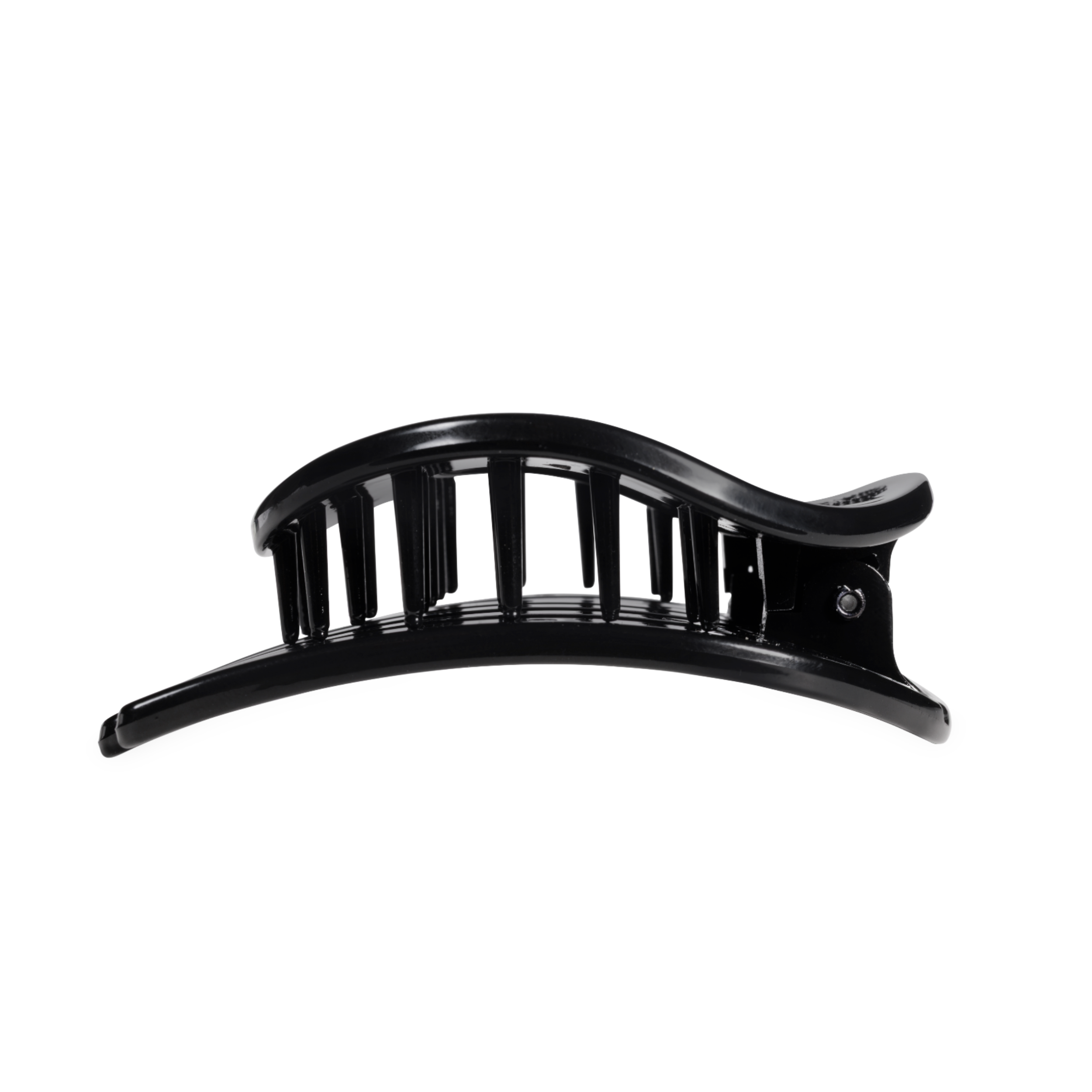 Jet Black Large Flat Circle Hair Clip
