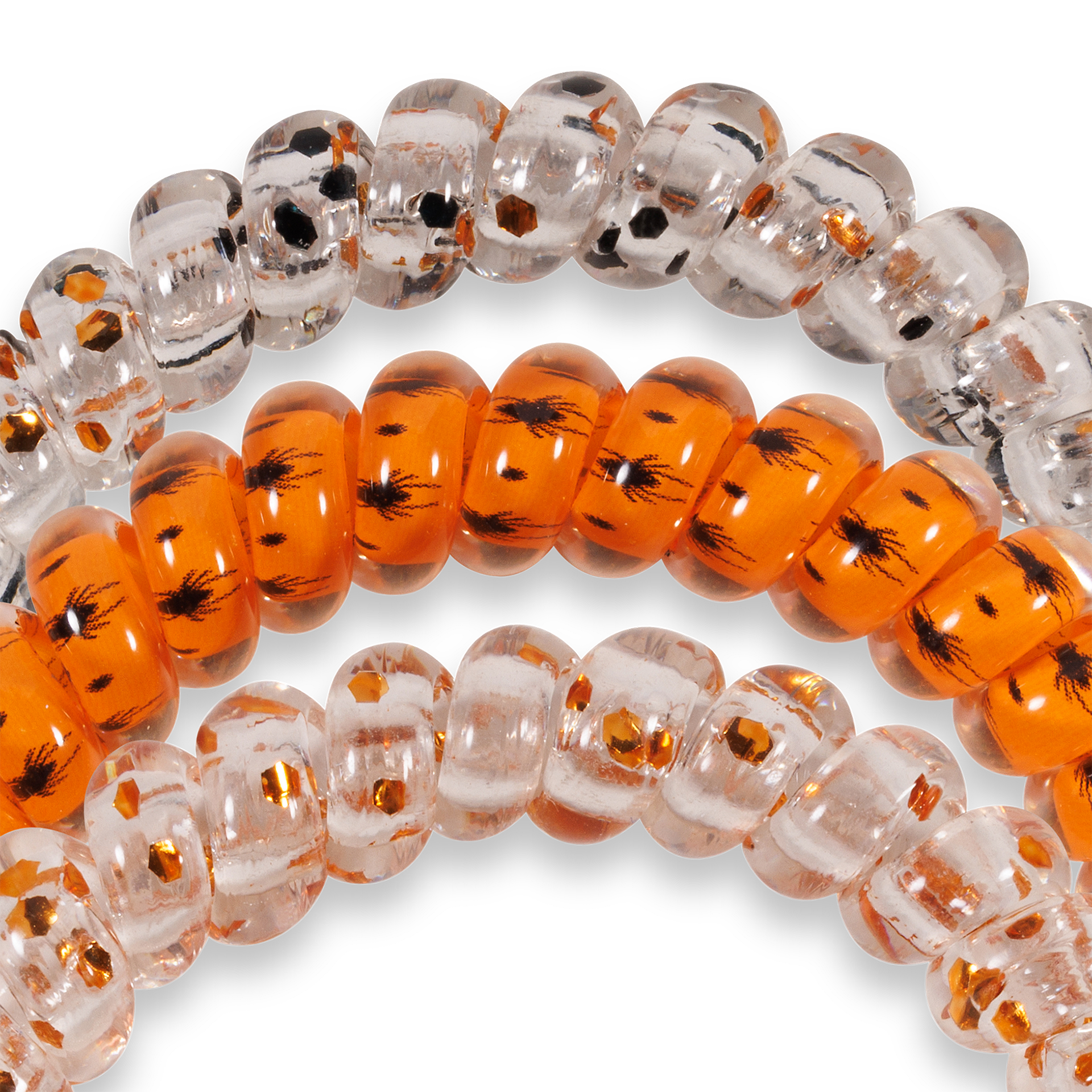 Spiral Hair Coils | Small | Spooky Sparkles Hair Ties - Zen&Zip