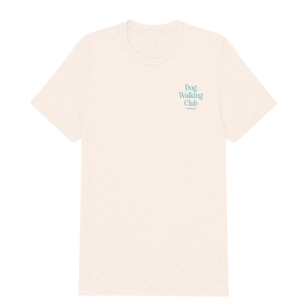 Dog Walking Club  Crewneck Shirt by Puppies Make Me Happy | Cream/Teal