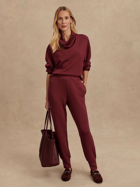 The Slim Cuff Pant 27.5 by Varley | New Maroon