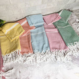 Fall Kitchen Hand Towels, Orange Cotton Dish Towels Tassels - Zen&Zip