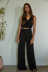 Knit High Waisted Wide Leg Pants by By Together | Black - Zen&Zip