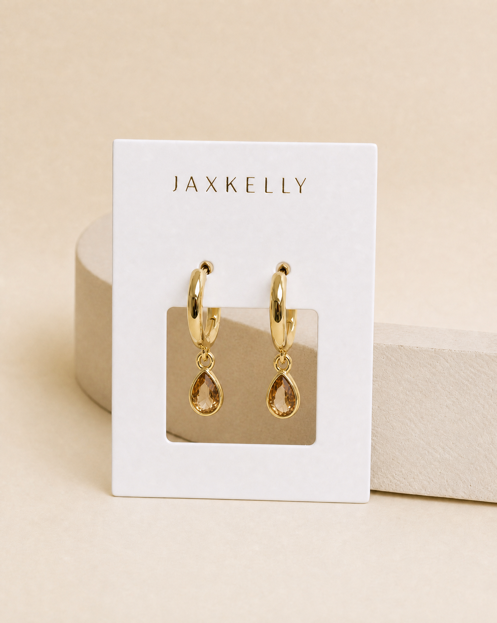 Teardrop Charm Hoop by JaxKelly | Champagne CZ