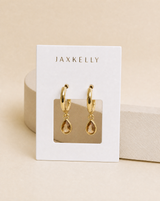 Teardrop Charm Hoop by JaxKelly | Champagne CZ