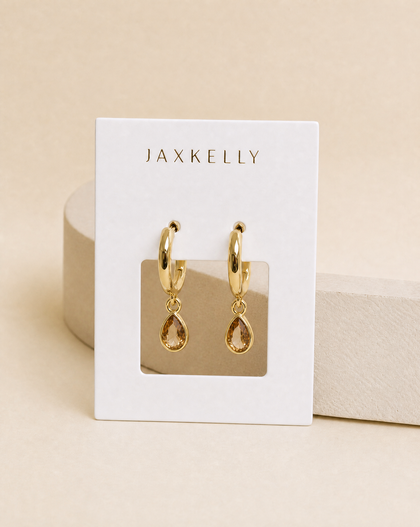 Teardrop Charm Hoop by JaxKelly | Champagne CZ