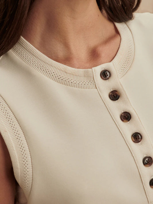 Maria Button Placket Tank by Varley | Pristine