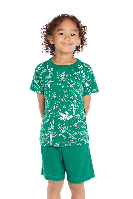 Tropical Dinosaurs Tee by Chaser Kids | Wild Green - Zen&Zip