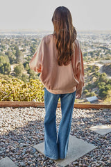 Crew Neck Long Sleeve Sweatshirt by By Together | Light Apricot - Zen&Zip