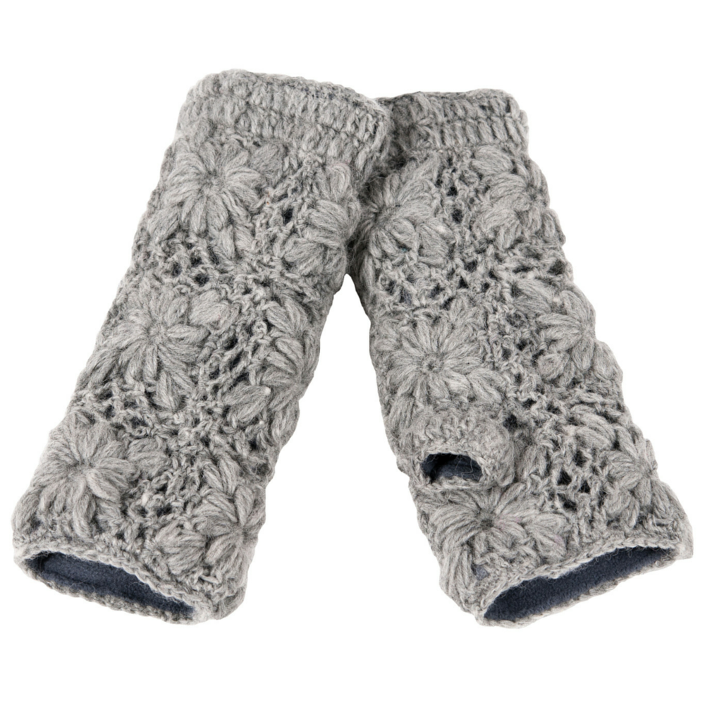 Flower Crochet Fingerless Gloves by Nirvanna Designs