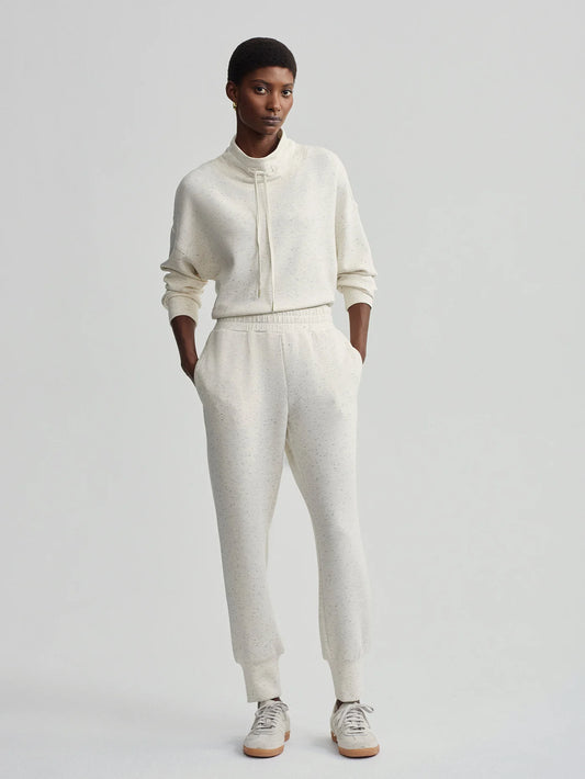 The Slim Cuff Pant 27.5 by Varley | Ivory Marl Fleck