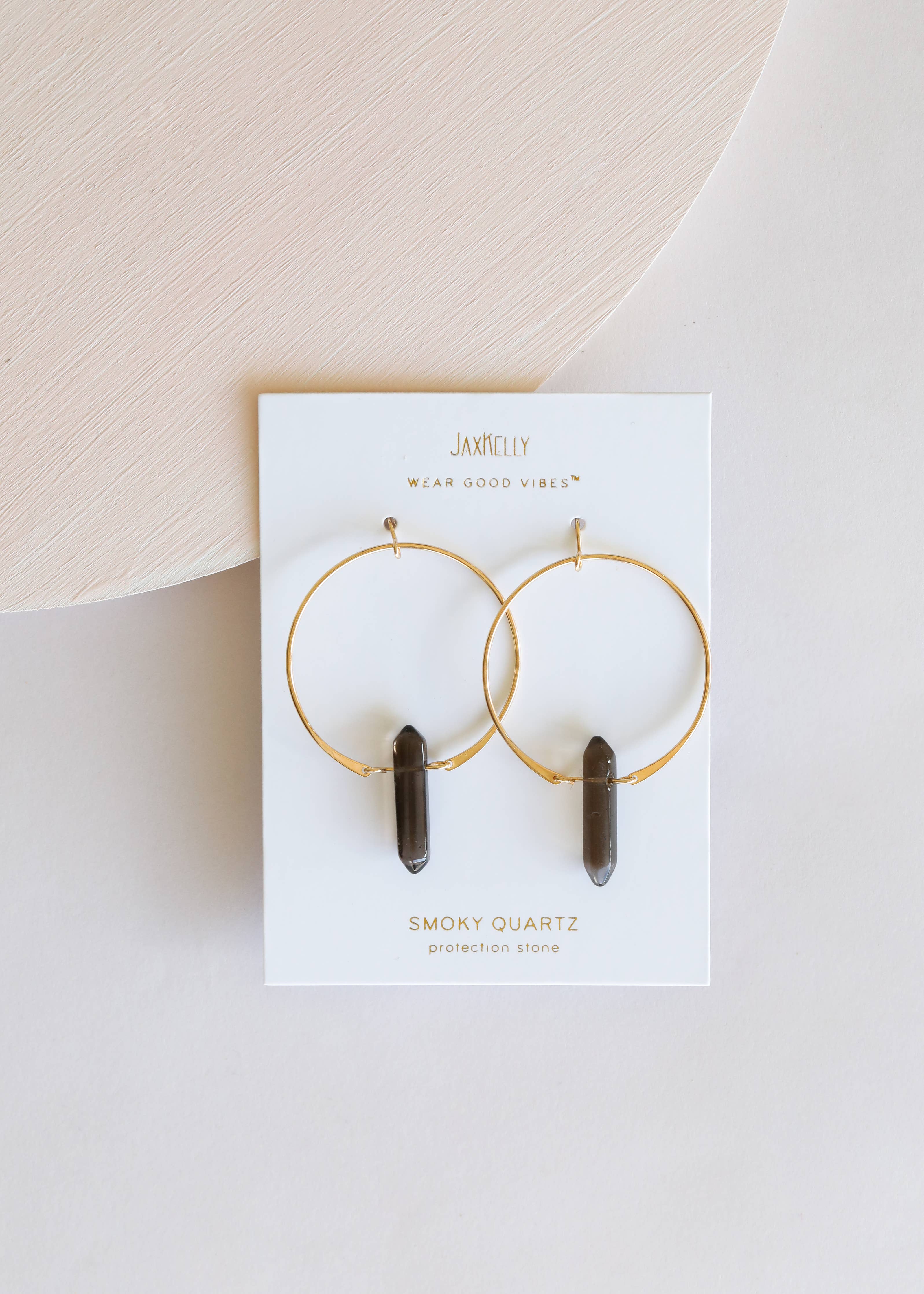 Hoops - Smoky Quartz - Gold Earrings