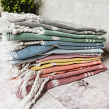 Kitchen or Bathroom Hand Towels with Tassels, Turkish Cotton - Zen&Zip