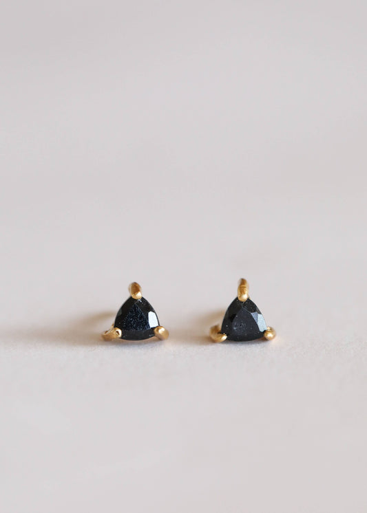 Mini Energy Gem Gold Earrings by JaxKelly | Black Tourmaline - Zen&Zip