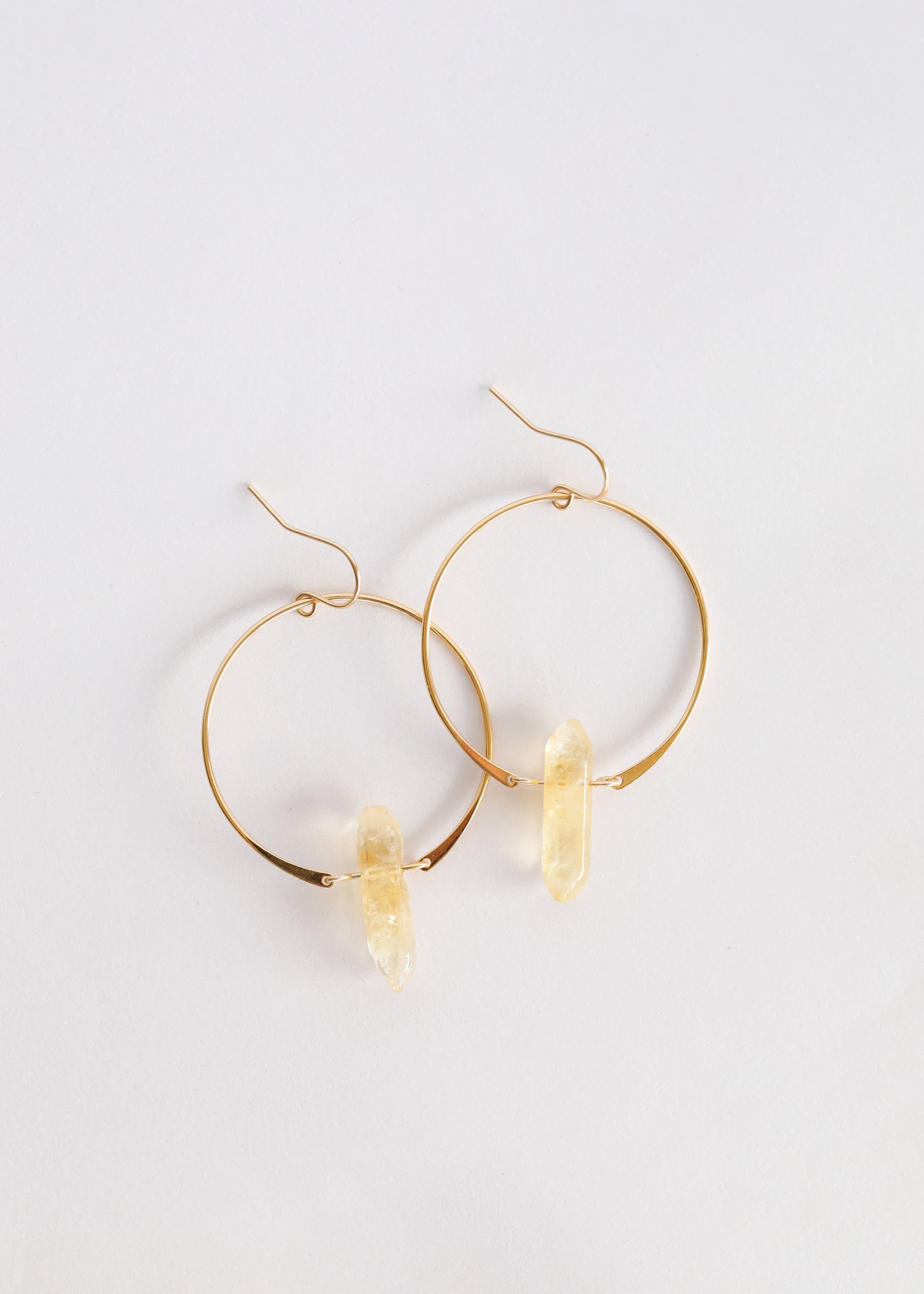 Hoops - Citrine - Gold Earrings