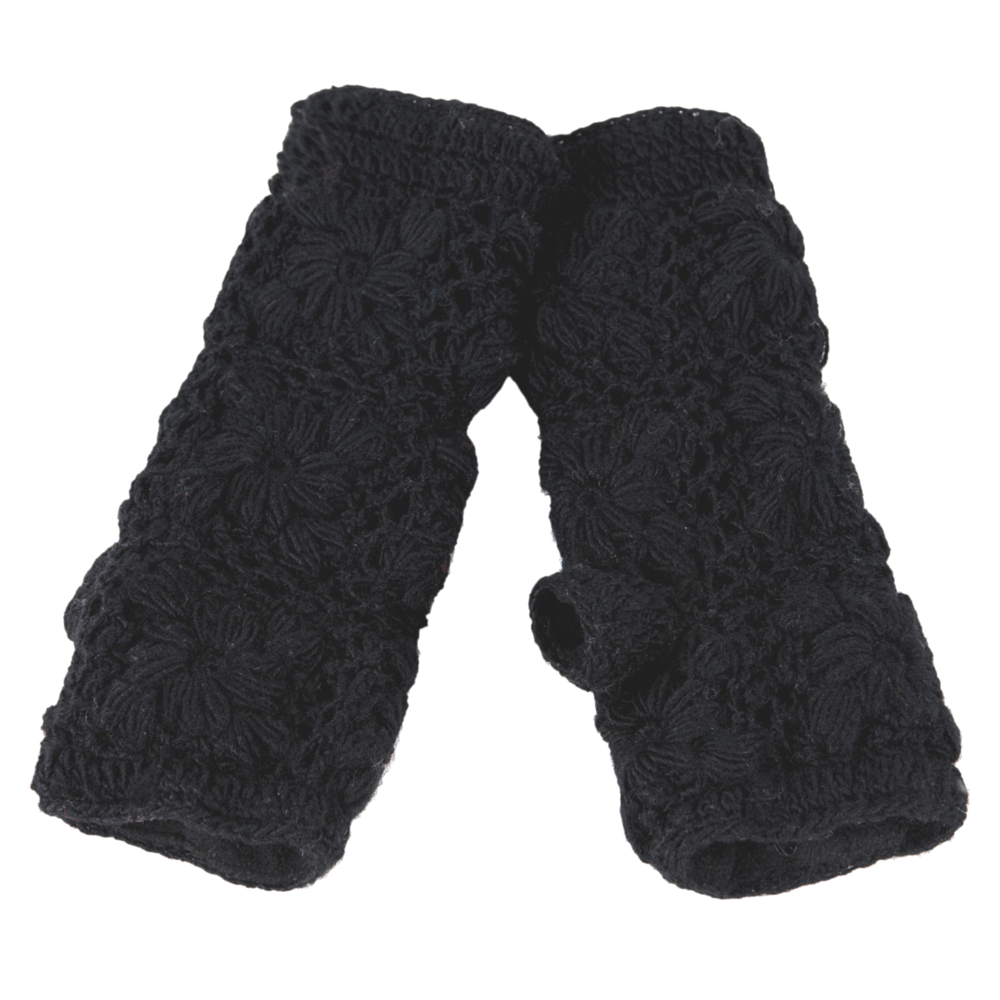 Flower Crochet Fingerless Gloves by Nirvanna Designs
