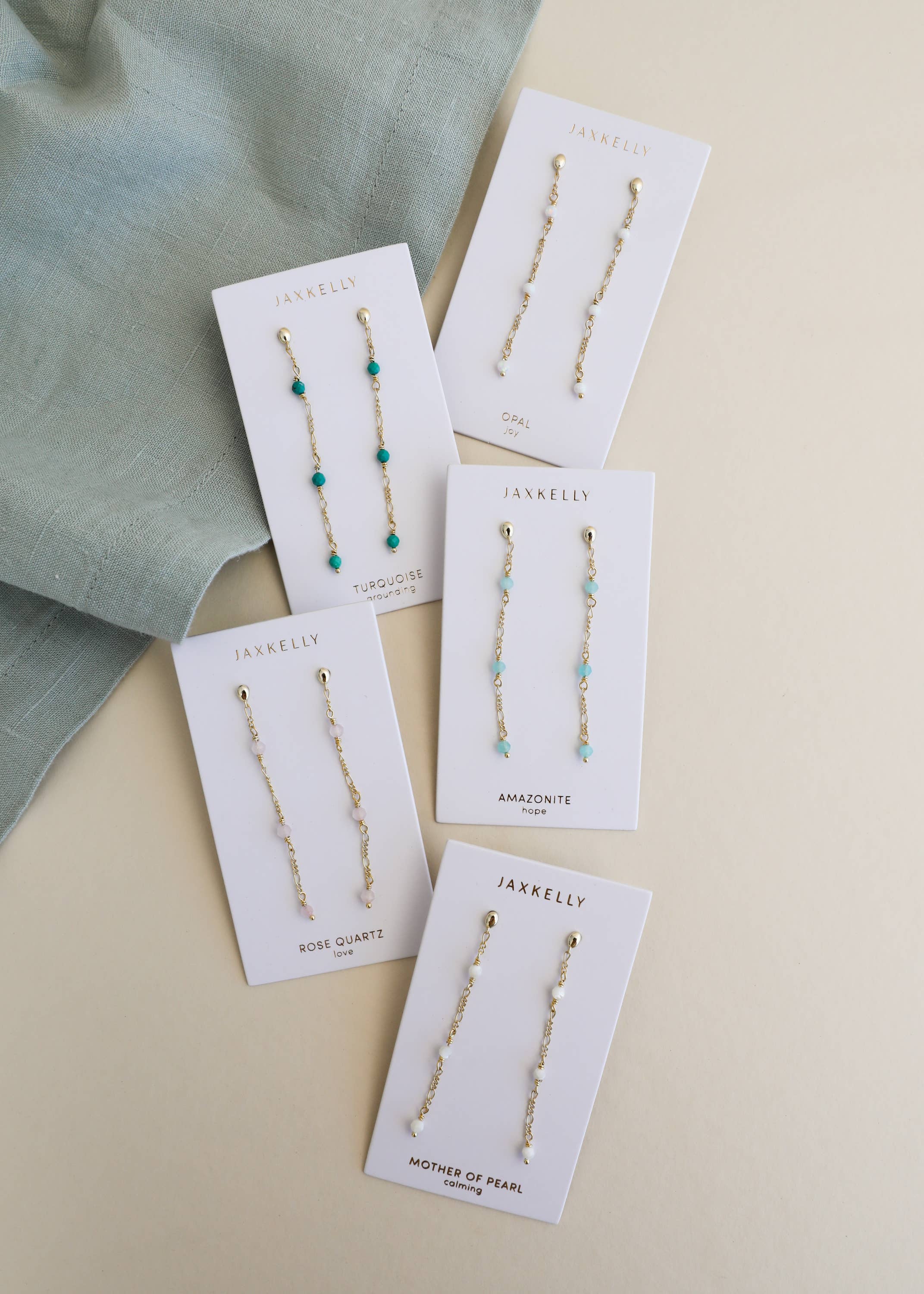 Gemstone Chain Drop Earring by JaxKelly | Amazonite - Zen&Zip
