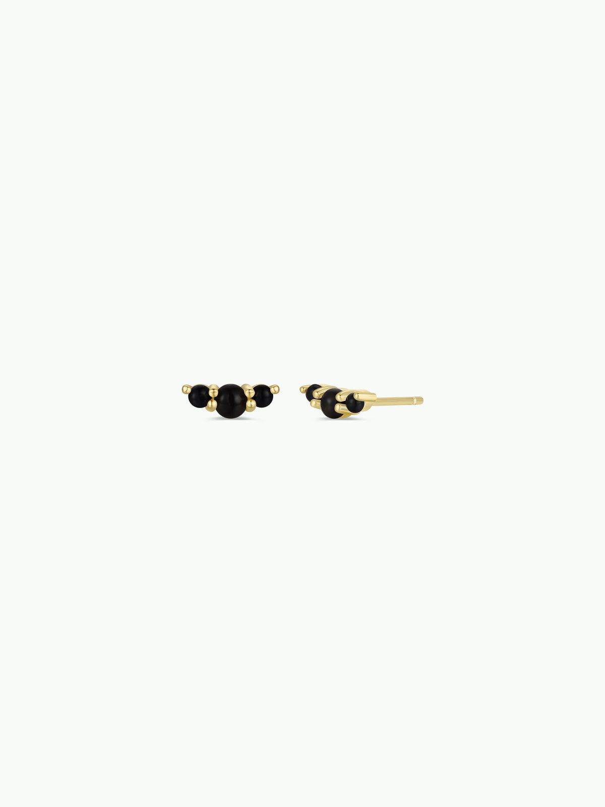 Crescent Gold Earrings by JaxKelly | Black Tourmaline