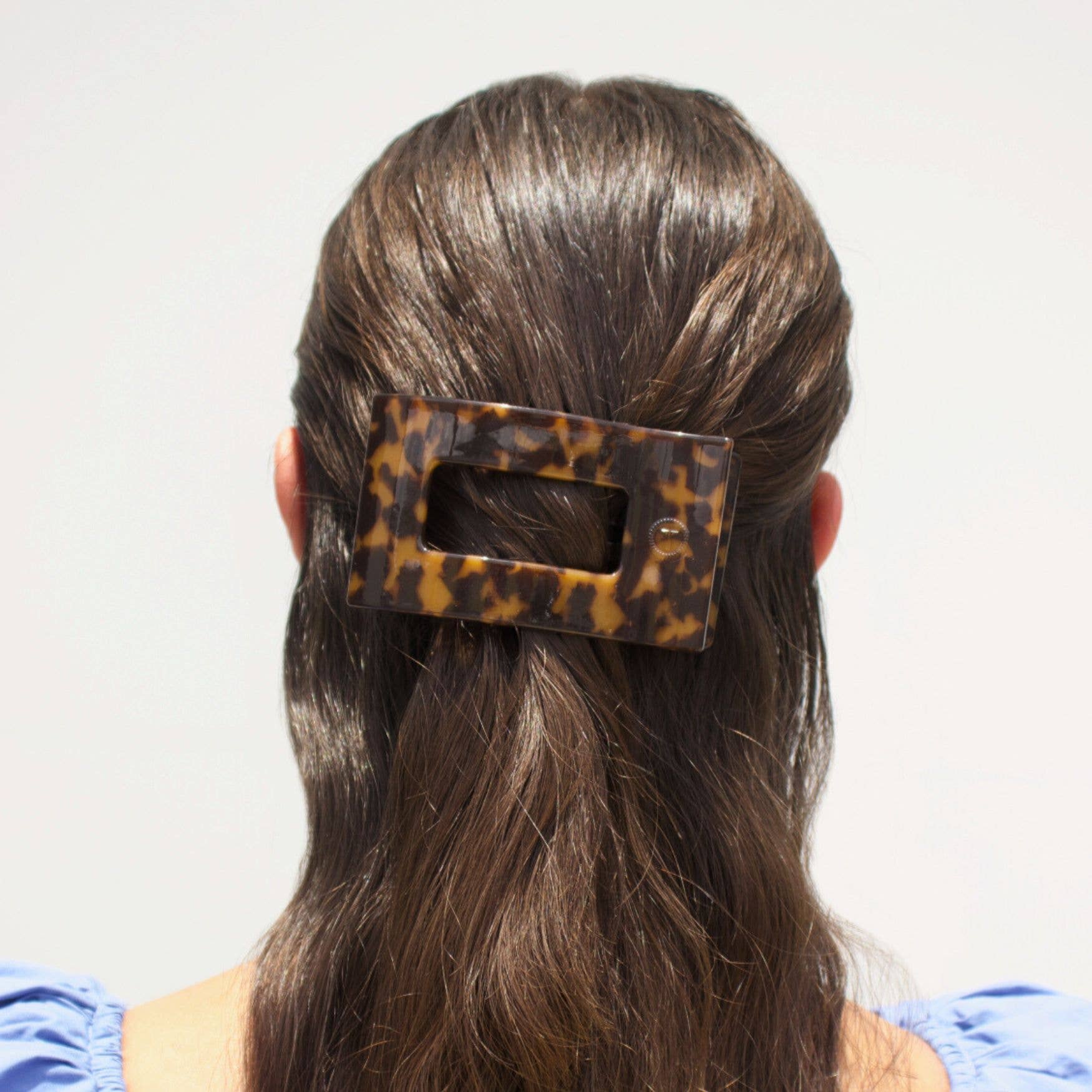 Flat Rectangle Hair Clip | Medium | Tortoise - Zen&Zip
