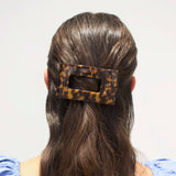 Flat Rectangle Hair Clip | Medium | Tortoise - Zen&Zip