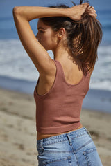 Henley Ribbed Modal Tank by By Together | Ginger Bread - Zen&Zip