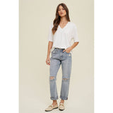 Drop Shoulder V-Neck Top by Wishlist Apparel | Off White - Zen&Zip